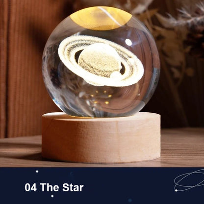 B0BMVDRLWJ LED Night Light Milky Way Galaxy Solar System Crystal Ball Children Night Lamp Bedroom Ambient Light Creative Gift Night Light