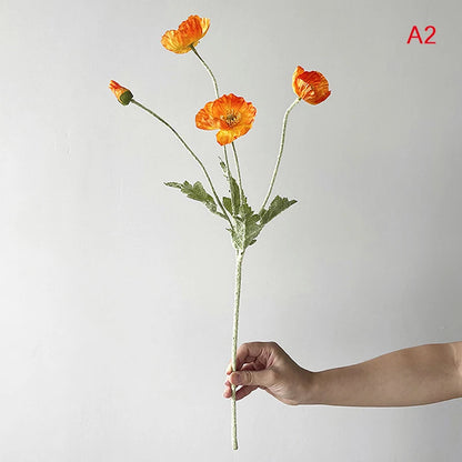 Artificial Poppy Silk Flowers for Wedding, Home or Party Decor - Lifelike, Vibrant, Allergy-Free, Eco-Friendly, Flexible Stems, Long-Lasting Floral Arrangement