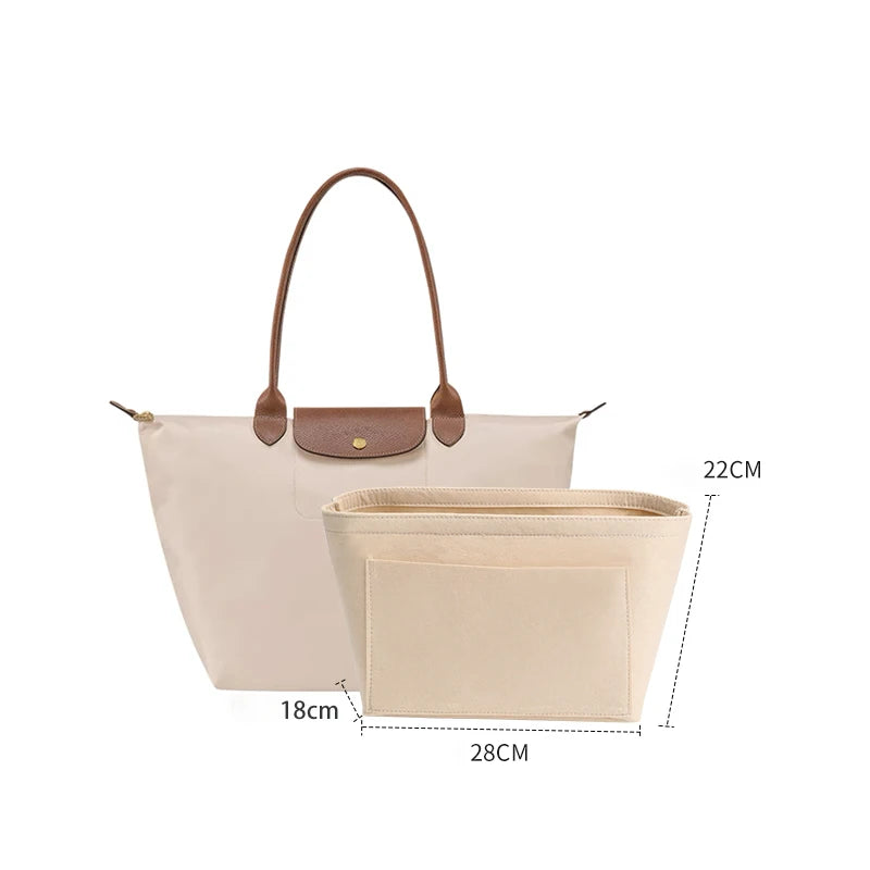 havredeluxe felt bag purse organizer for longchamp medium tote bag insert liner makeup storage travel handbag inner bag