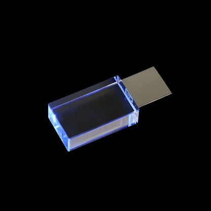 64 gb Crystal USB Flash Drive 64GB Blue LED Pen Drive Silver Gloden Memory Stick Creative Gift U Disk Green LED Pendrive