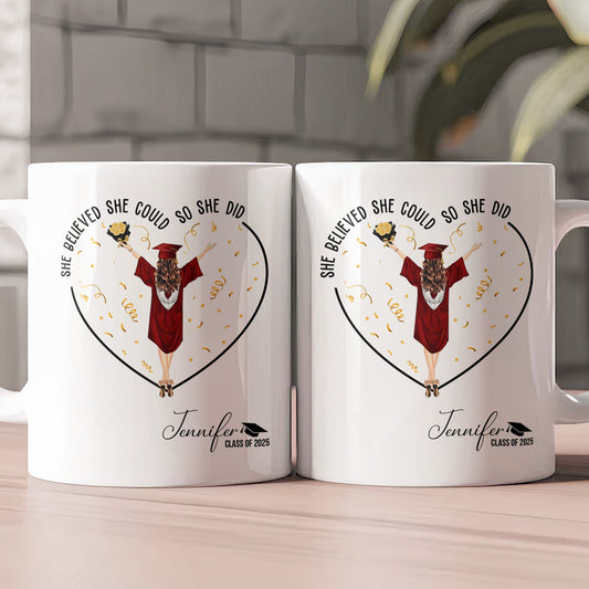 She Believed She Could So She Did - Personalised Graduation Mug