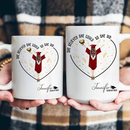 She Believed She Could So She Did - Personalised Graduation Mug