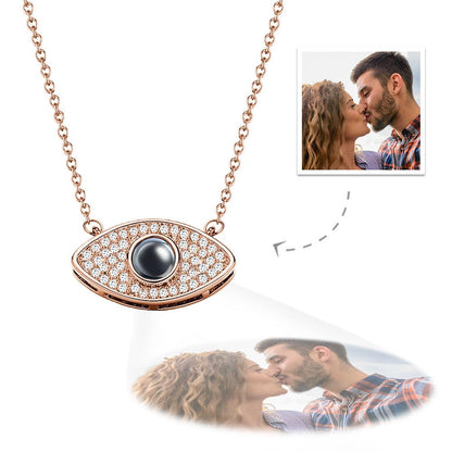 Evil Eye Projection Necklace Custom Photo Necklace for Women