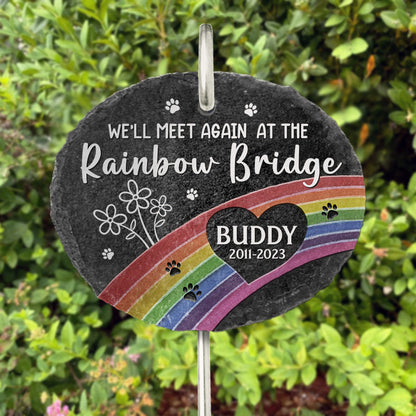 A Piece Of My Heart - Memorial Garden Slate With Hook - Sympathy Gift For Pet Owners, Pet Lovers, Weather Resistant Slate Memorial