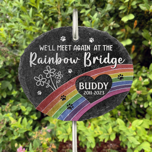 A Piece Of My Heart - Memorial Garden Slate With Hook - Sympathy Gift For Pet Owners, Pet Lovers, Weather Resistant Slate Memorial