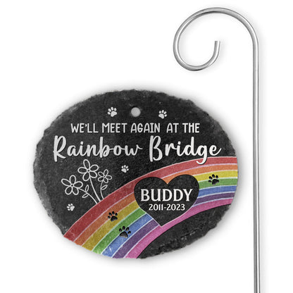 A Piece Of My Heart - Memorial Garden Slate With Hook - Sympathy Gift For Pet Owners, Pet Lovers, Weather Resistant Slate Memorial
