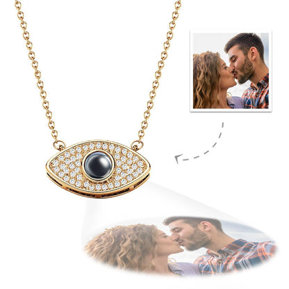 Evil Eye Projection Necklace Custom Photo Necklace for Women