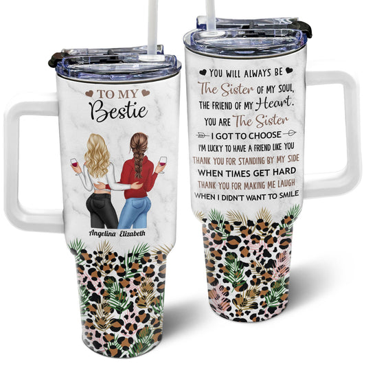 Thank You For Standing By Me - 40oz Tumbler With Straw - Loving Birthday Gift For Best Friends, Bestie, BFF - Insulated Travel Mug With Lid