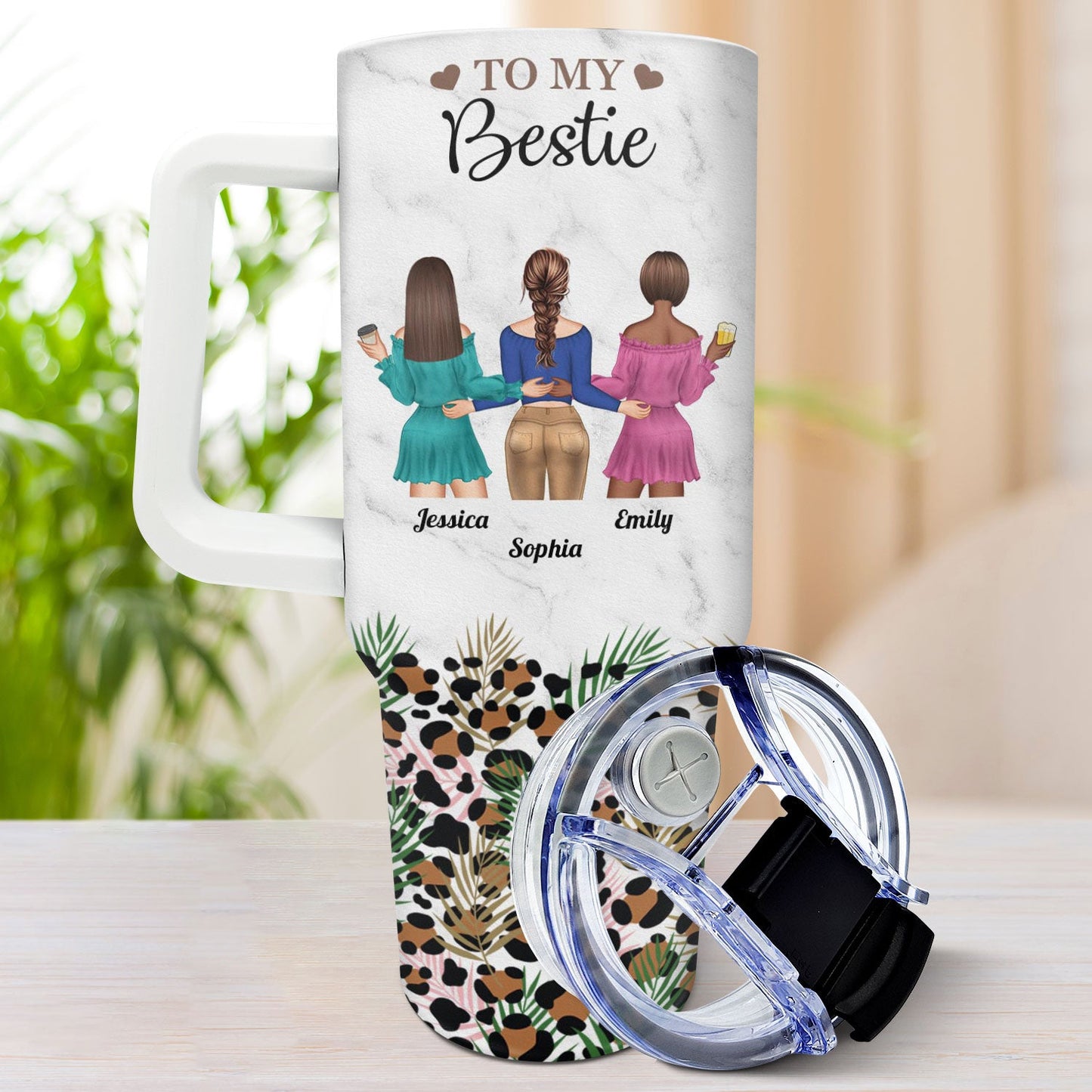 thank you for standing by me - 40oz tumbler with straw - loving birthday gift for best friends, bestie, bff - insulated travel mug with lid