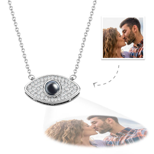 Evil Eye Projection Necklace Custom Photo Necklace for Women