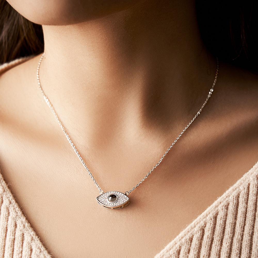 evil eye projection necklace custom photo necklace for women