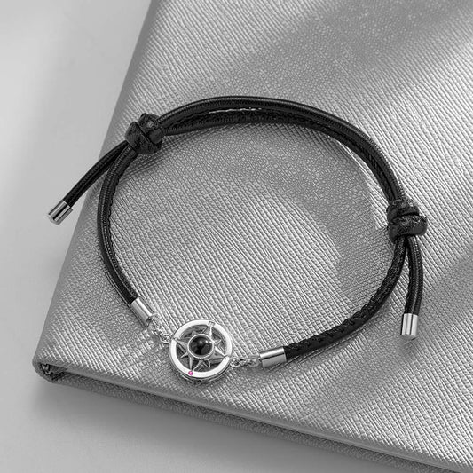Custom Projection Bracelet Compass Trendy Simple Gifts for Men - Stylish Navigational Bracelet for Outdoor Enthusiasts and Fashion Lovers
