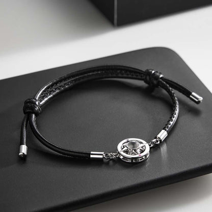 Custom Projection Bracelet Compass Trendy Simple Gifts for Men - Stylish Navigational Bracelet for Outdoor Enthusiasts and Fashion Lovers