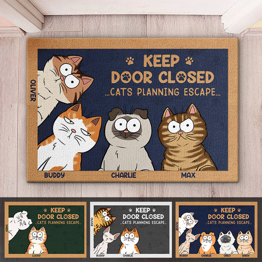 Don't Let The Cat Out No Matter What He Tells You - Cat Decorative Mat for Home Decor - Housewarming Gift for Pet Owners and Cat Lovers