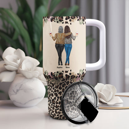 To My Daughter Whisper Back I Am The Storm - 40oz Tumbler With Straw, Personalised Stainless Steel Travel Mug, Gift For Daughters, Birthday, Graduation, Mother's Day