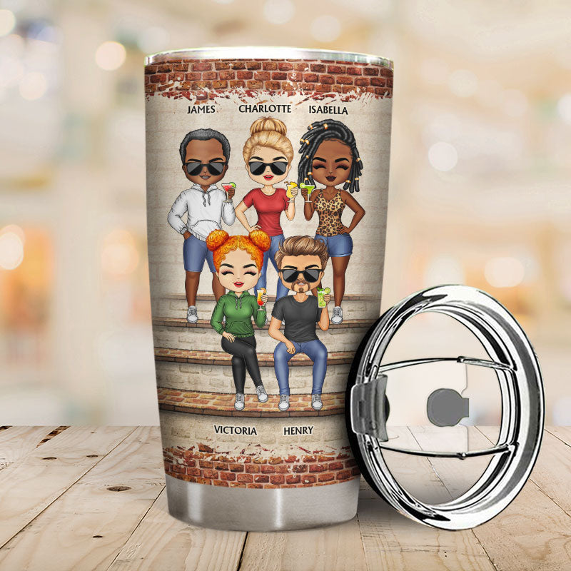 we're not sugar and spice and everything nice we're sage and hood best friends tumbler - insulated travel mug - bestie gift for women, bff, friendship