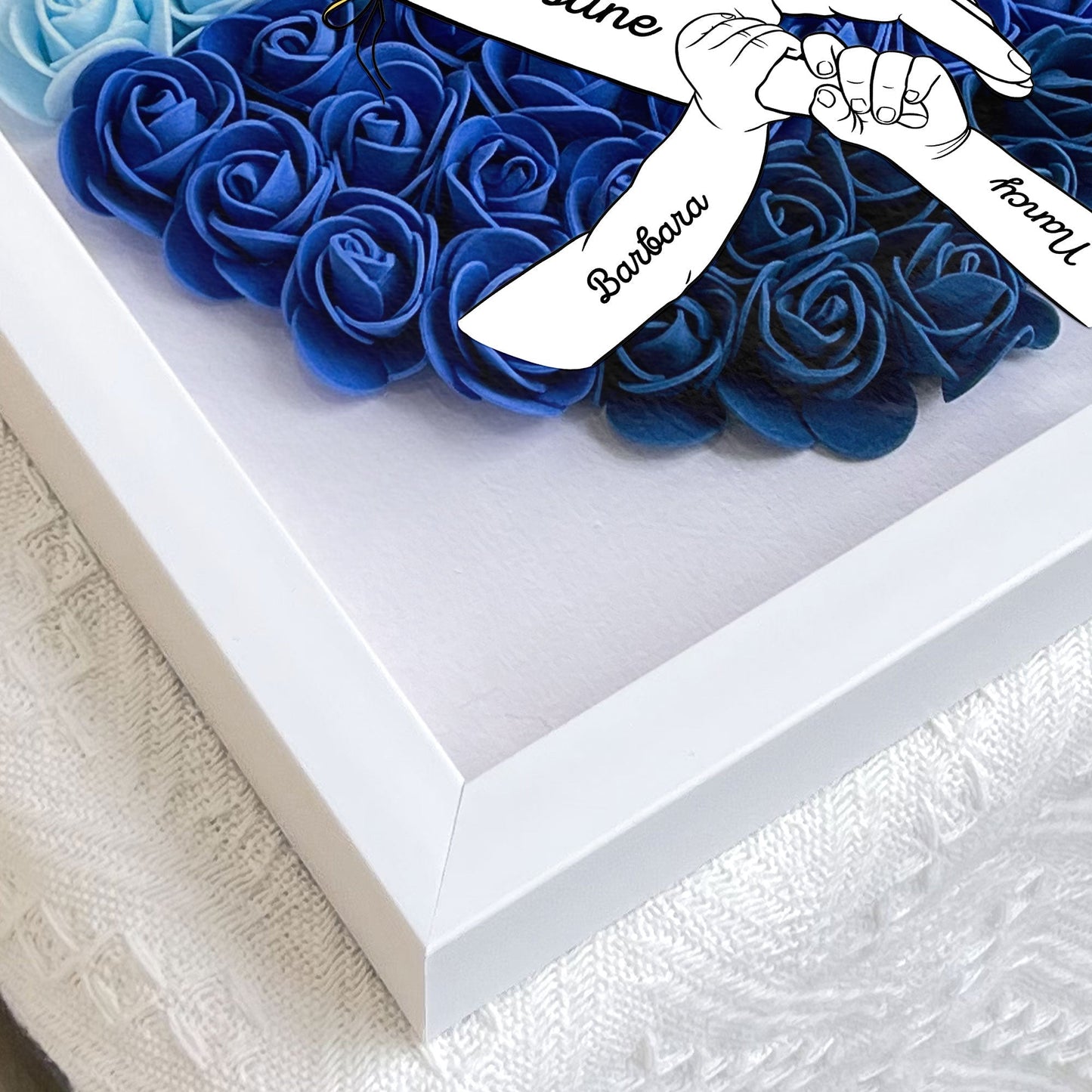 we love you mommy hand holding - flower shadow box gift for mum