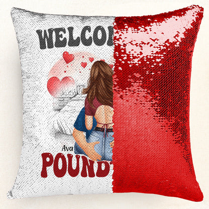 Welcome To Poundtown - Sequin Pillow Gift For Couples