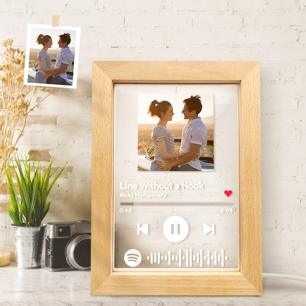 custom scannable spotify code music art picture frame night light gift for music lovers and home decor