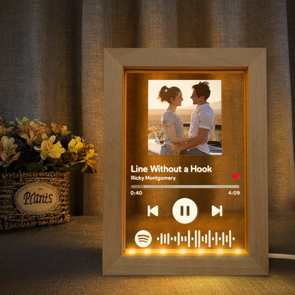 Custom Scannable Spotify Code Music Art Picture Frame Night Light Gift for Music Lovers and Home Decor