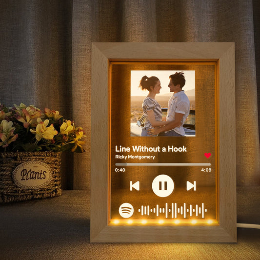 Custom Scannable Spotify Code Music Art Picture Frame Night Light Gift for Music Lovers and Home Decor
