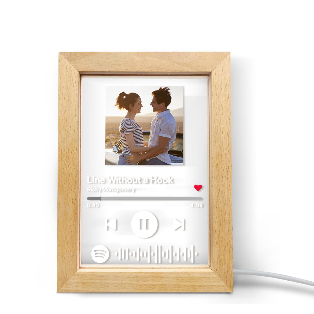 custom scannable spotify code music art picture frame night light gift for music lovers and home decor