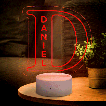 A-Z 26 Letters Led Lamp Custom Name Night Light for Kids, Colour Changing Acrylic Night Light, Personalised Bedroom Decor, Gift for Him or Her