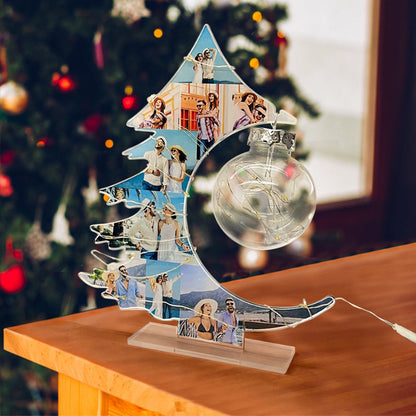 Custom Photo Night Light Personalized Christmas Tree Lamp Home Decor Gift for Kids and Adults, Unique LED Decorative Collage Light for Birthdays, Anniversaries and Christmas