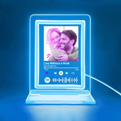 Custom Spotify Night Light Music Plaque Gifts for Lovers, Acrylic Personalised Song Display, Romantic LED Décor for Anniversaries, Birthdays, Valentine's Day