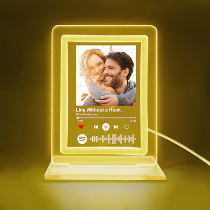 Custom Spotify Night Light Music Plaque Gifts for Lovers, Acrylic Personalised Song Display, Romantic LED Décor for Anniversaries, Birthdays, Valentine's Day