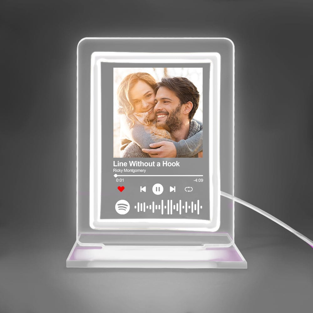 custom spotify night light music plaque gifts for lovers, acrylic personalised song display, romantic led décor for anniversaries, birthdays, valentine's day