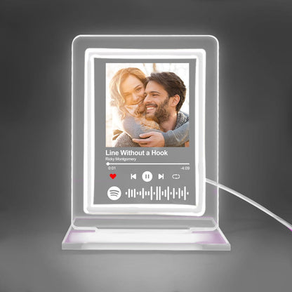 Custom Spotify Night Light Music Plaque Gifts for Lovers, Acrylic Personalised Song Display, Romantic LED Décor for Anniversaries, Birthdays, Valentine's Day