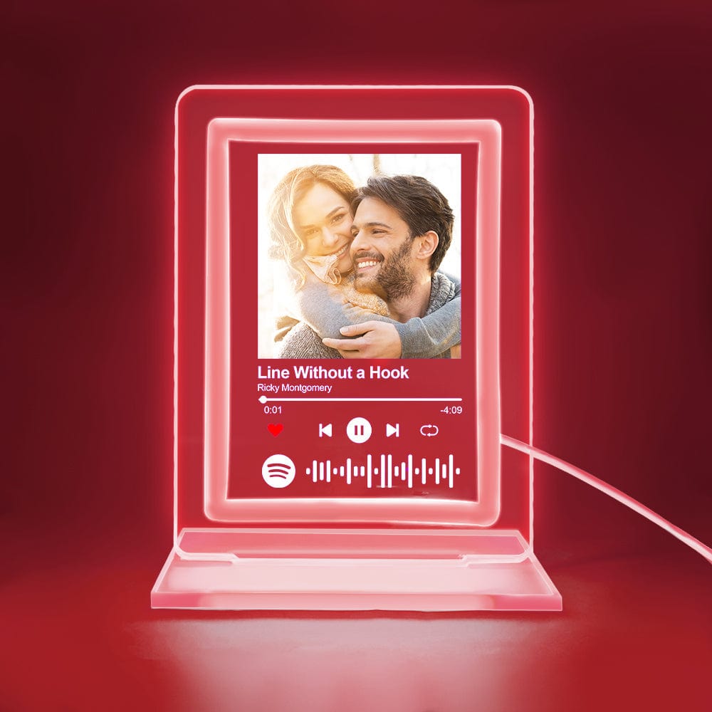 custom spotify night light music plaque gifts for lovers, acrylic personalised song display, romantic led décor for anniversaries, birthdays, valentine's day