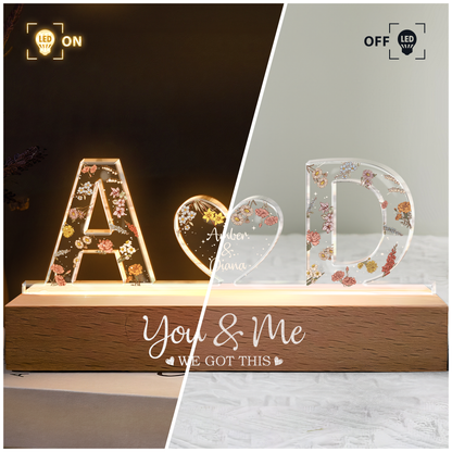 You & Me We Got This Custom Name - Personalised LED Night Light for Couples, Gift for Her or Him, Romantic Bedroom Decor, Unique Anniversary or Birthday Present