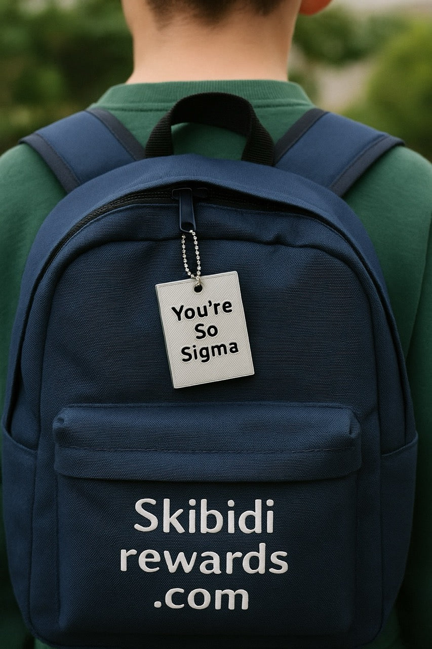 you're so sigma tag – bold, trendy, limited edition motivational keychain accessory | made in uk