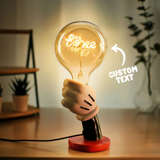 Custom Text Vintage Edison LED Filament Modeling Lamp Soft Light Bulbs Decorative Warm Yellow Light for Home Decor and Gift