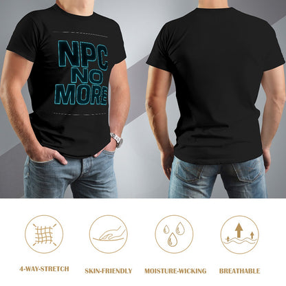 Men's T-shirt 100% Cotton NPC No More Graphic Tee for Casual Wear, Fitness, and Leisure - Comfortable, Breathable Fabric, Vibrant Print, Available in Multiple Sizes