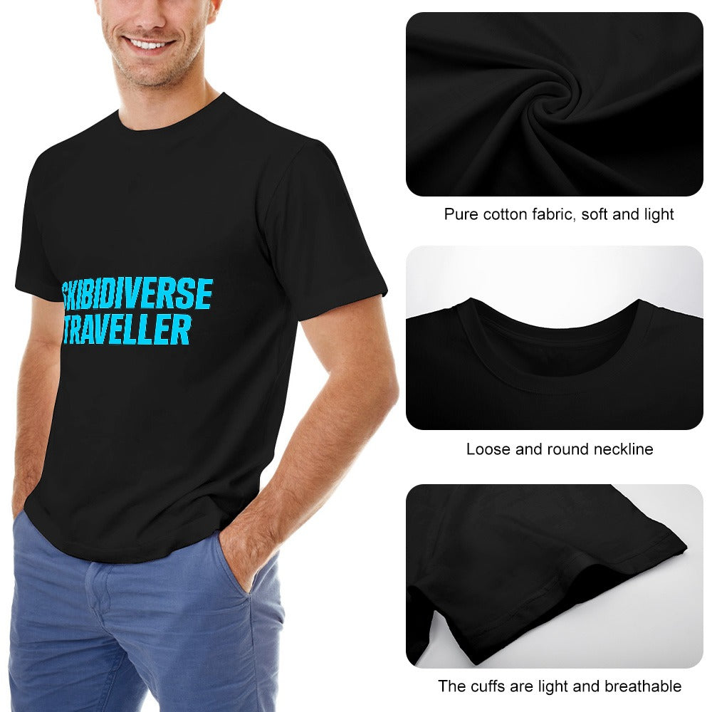men's t-shirt 100% cotton skibidiverse traveller graphic t-shirt - casual comfort tee for men, vibrant print, relaxed fit, ideal for gym, travel, and everyday wear