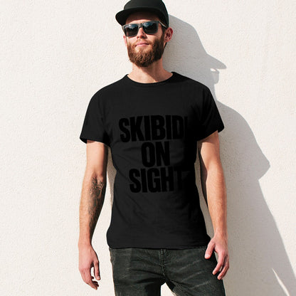 Men's T-Shirt 100% Cotton Skibidi on Sight, Stylish Casual Tee for Men, Comfortable Fit for Everyday Wear, Eye-Catching Graphic Print, Ideal for Gym, Outings, or Lounging