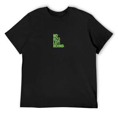 Men's T-shirt 100% Cotton No Rizz Left Behind Casual Graphic Tee for Men, Soft and Comfortable Daily Wear, Perfect for Gym, Outings, or Relaxing at Home
