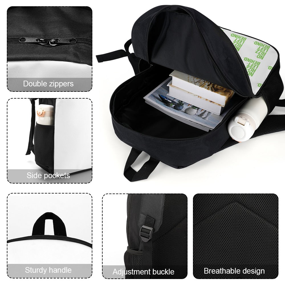 17 inch shoulder backpack for school and outdoor activities, durable 600d polyester, adjustable straps, side pockets, lightweight and versatile for kids and adults, ideal for travel and sports