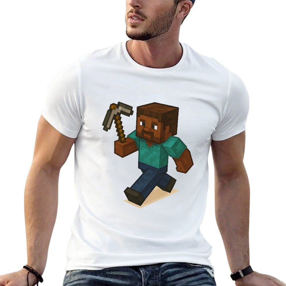 men's 100% cotton short sleeve t-shirt with unique double-sided print, casual fit, stylish and comfortable for fitness, leisure, home, travel - gift for him