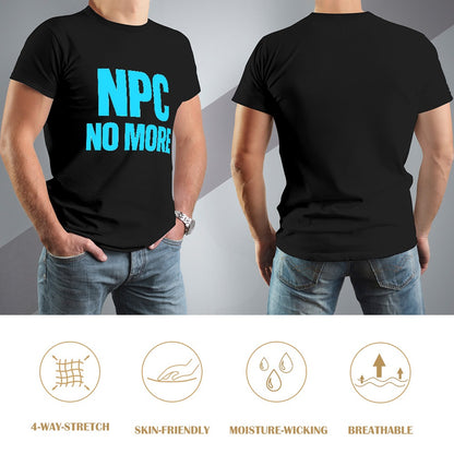 Men's T-Shirt 100% Cotton NPC No More Casual Graphic Tee for Men, Comfortable Fit, Soft Breathable Fabric, Stylish Statement Shirt for Fitness, Travel, or Everyday Wear