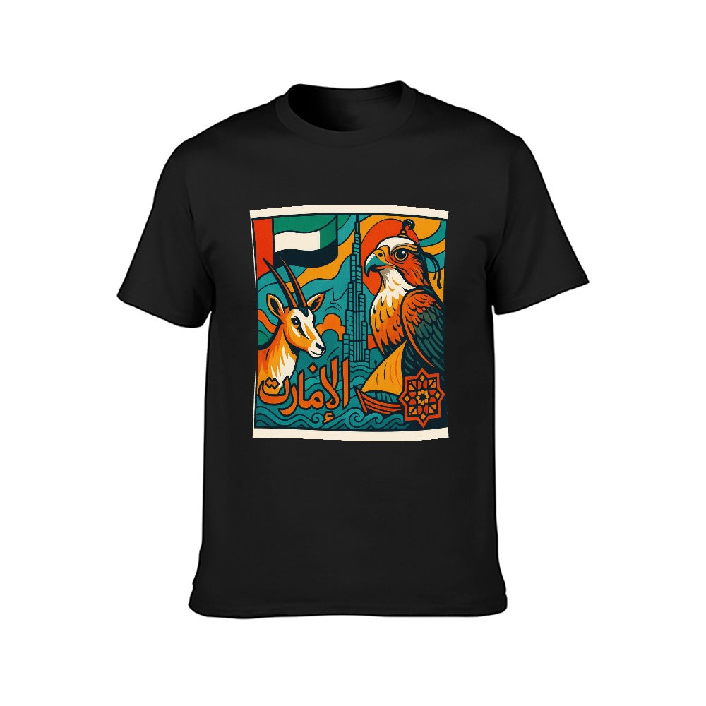 men's 100% cotton short sleeve t-shirt with stylish double-sided print for fitness and casual wear, unisex fit, comfortable and breathable, great gift for active men