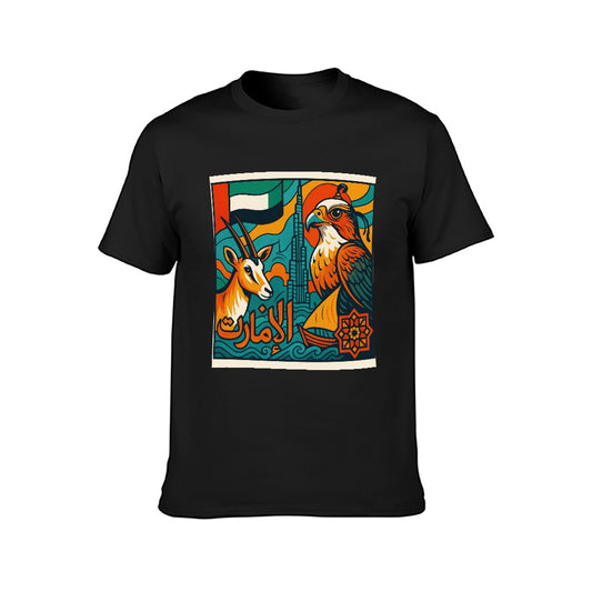 Men's 100% Cotton Short Sleeve T-Shirt with Stylish Double-Sided Print for Fitness and Casual Wear, Unisex Fit, Comfortable and Breathable, Great Gift for Active Men