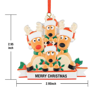 Custom Name Reindeer Family Xmas Ornament Personalised Decoration Gifts for Christmas Tree