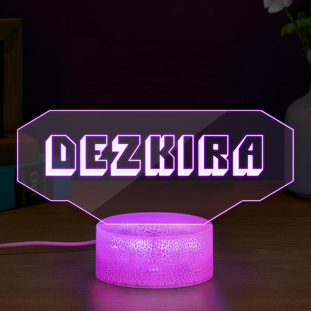 custom gaming led sign gamer tag night light - 15 fonts, acrylic desk lamp for gamers, usb powered, adjustable colour base, ideal bedroom or office decor