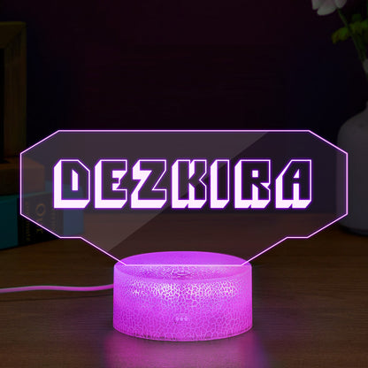 Custom Gaming LED Sign Gamer Tag Night Light - 15 Fonts, Acrylic Desk Lamp for Gamers, USB Powered, Adjustable Colour Base, Ideal Bedroom or Office Decor
