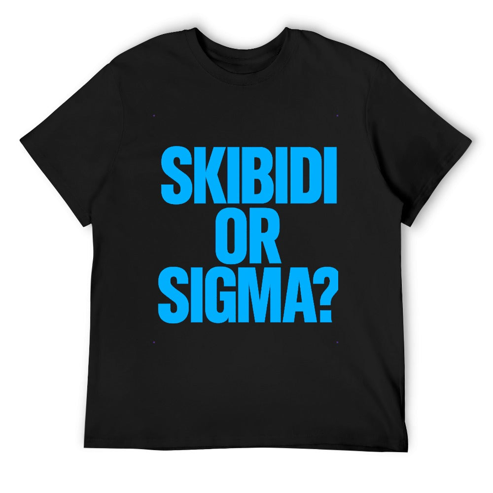men's t-shirt 100% cotton skibidi or sigma? casual graphic tee for everyday wear, comfortable fit, bold statement print, ideal for gym, lounging or out with friends