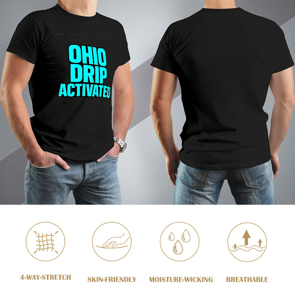 men's t-shirt 100% cotton ohio drip activated graphic tee, soft breathable fabric, stylish design for casual wear, fitness, and everyday comfort, perfect for trendsetters and fashion lovers
